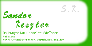 sandor keszler business card